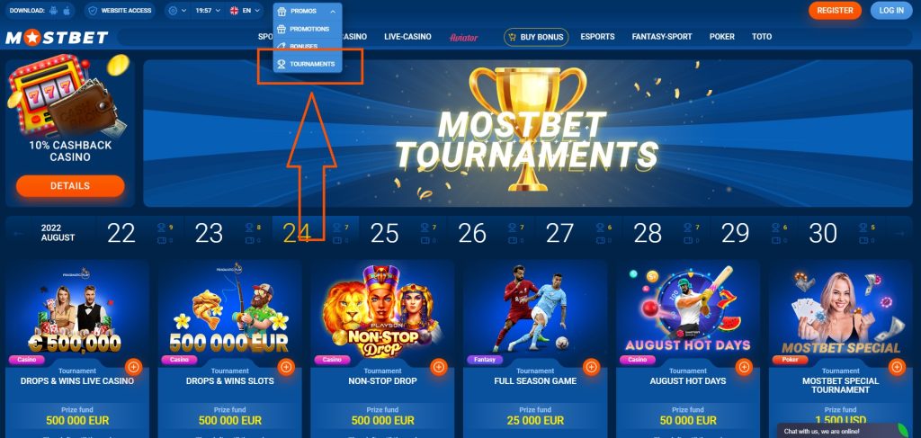 mostbet tournaments